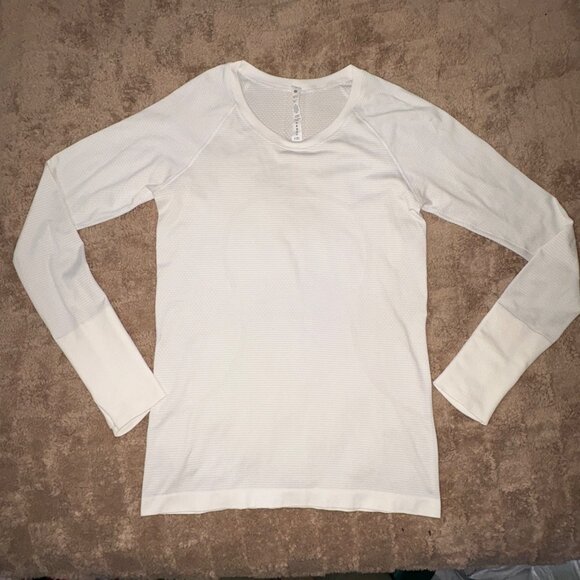 EXCELLENT Lululemon Swiftly Tech Long Sleeve Top Running Shirt 2.0 White 8 - Picture 7 of 8